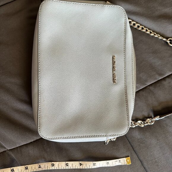 Michael Kors Jet Set Large Saffiano Leather Crossbody Bag (Light Blue) - Picture 7 of 8